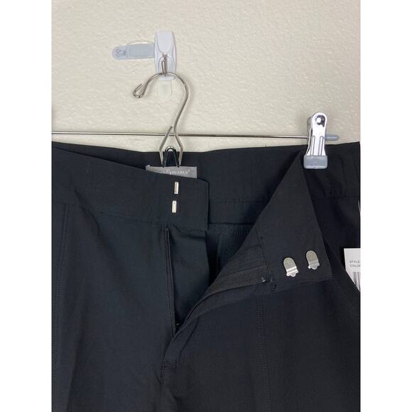 Black Ankle Tapered Pants Small Stretchy Lightweight Career Pockets NWT - Picture 4 of 9